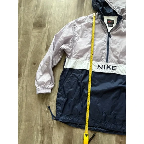 Vintage‎ 90's 80's Nike Mens Windbreaker Purple Blue Color Black Hooded Size L
